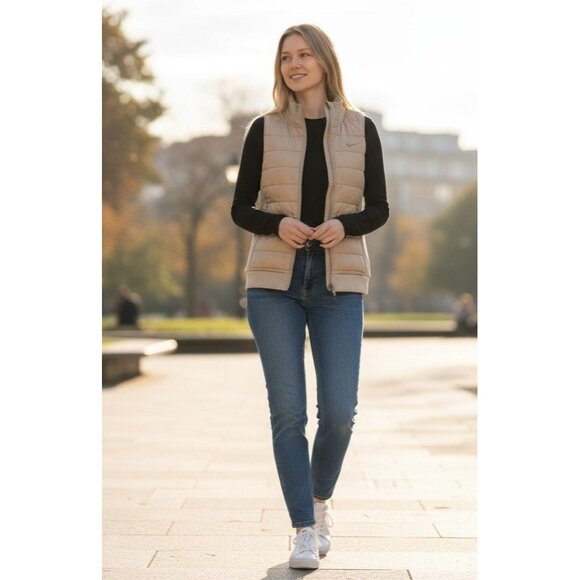 Nike Therma FIT Tan Running Hiking Vest DD6084-206 Women's Small NEW with Tags - Picture 2 of 16